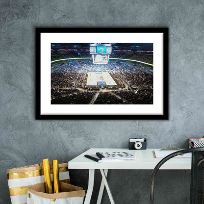 Amway Center, Stadium Canvas, Sport Art, Gift for him, White Border Framed Art Print Wall Decor