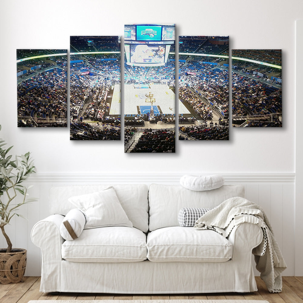 Amway Center, Stadium Canvas, Sport Art, Gift for him, 5 Panel, Large Canvas, Canvas Print Wall Art