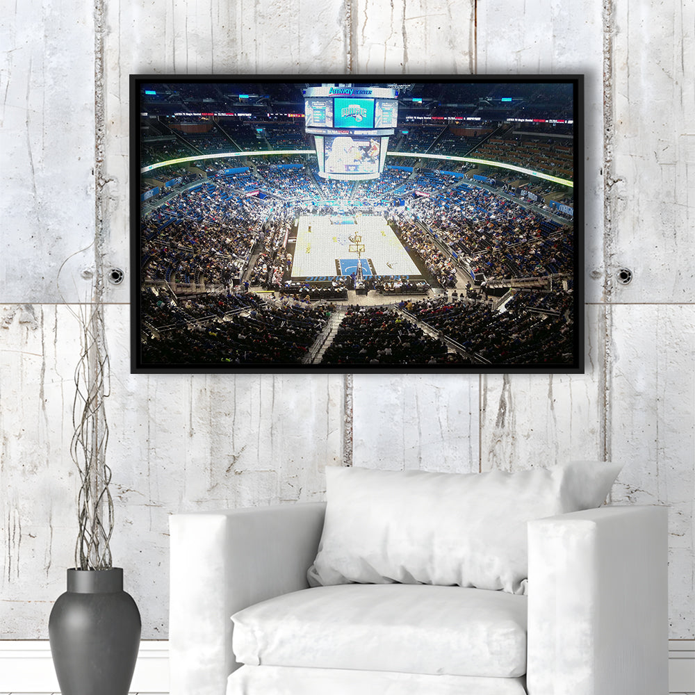 Amway Center, Stadium Canvas, Sport Art, Framed Canvas Print Wall Art, Floating Frame