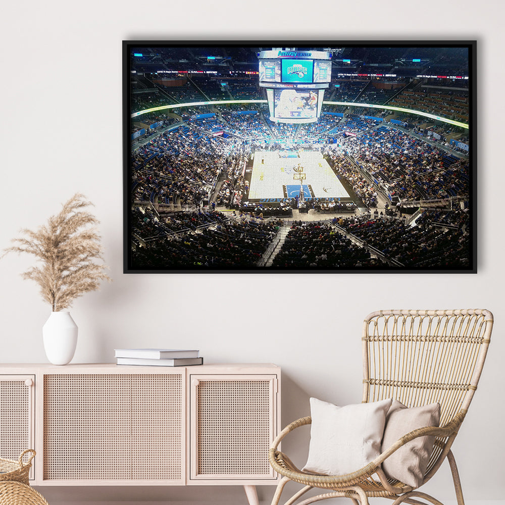 Amway Center, Stadium Canvas, Sport Art, Framed Canvas Print Wall Art, Floating Frame