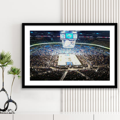 Amway Center, Stadium Canvas, Sport Art, Gift for him, White Border Framed Art Print Wall Decor