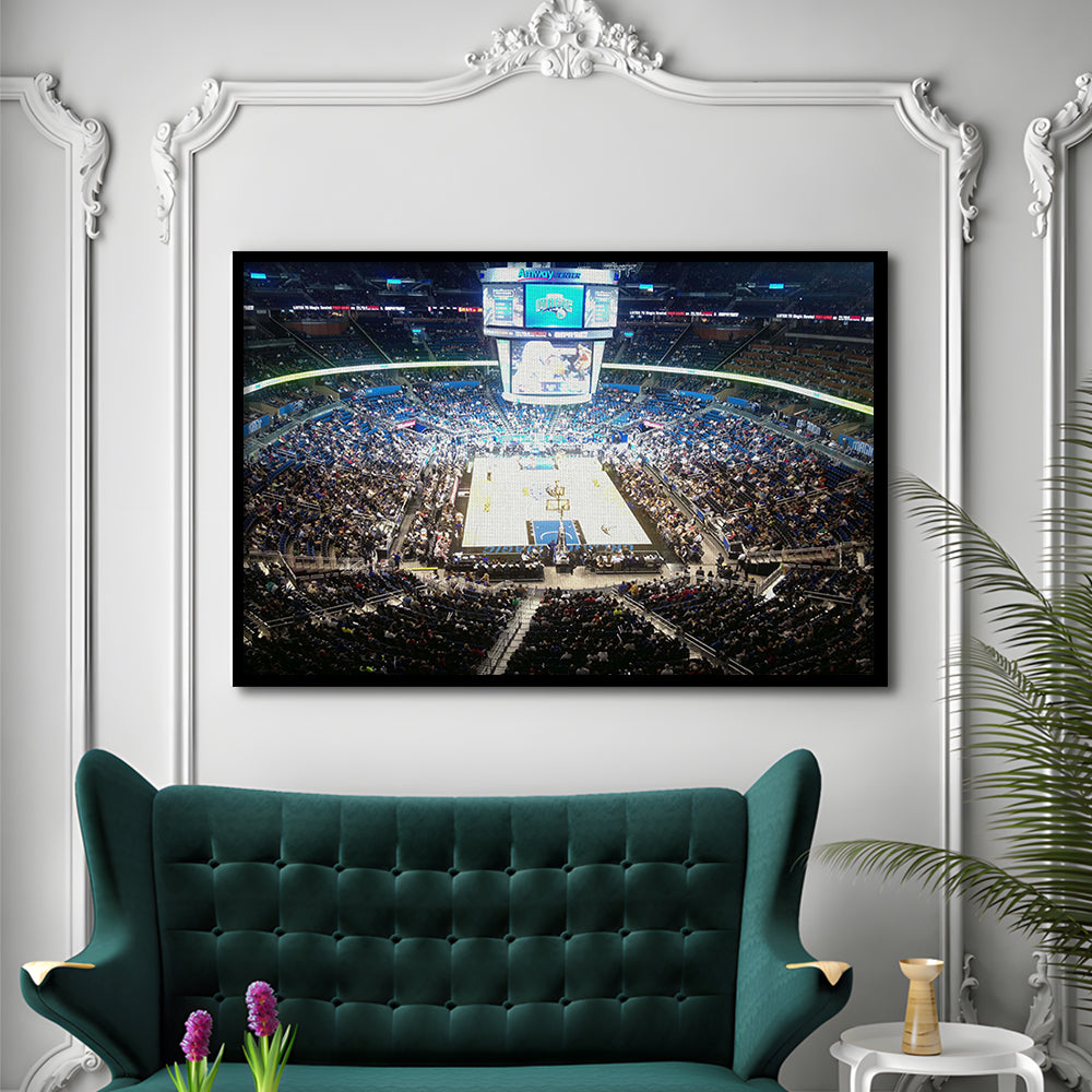 Amway Center, Stadium Canvas, Sport Art, Gift for him, Framed Art Print Wall Decor, Picture Framed