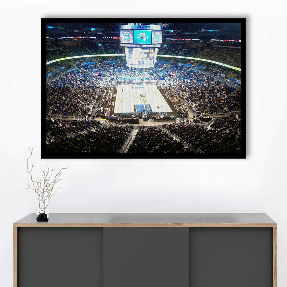 Amway Center, Stadium Canvas, Sport Art, Gift for him, Framed Art Print Wall Decor, Picture Framed