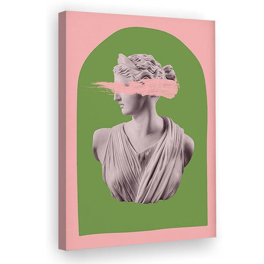 Ancient Aesthetic Statue Head Print Artemis Print Wall Art Green Wall Print, Canvas Prints Wall Art