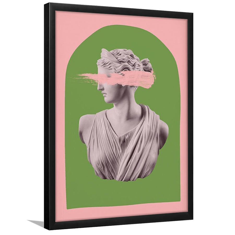 Ancient Aesthetic Statue Head Print Artemis Print Wall Art Green Wall Print, Framed Art Prints Wall Decor