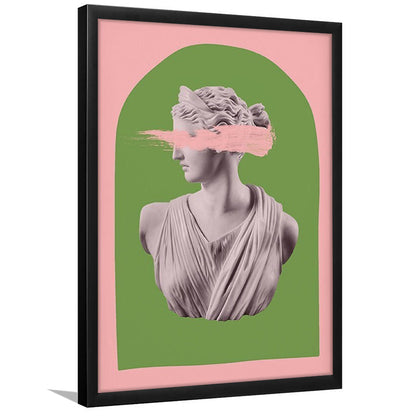 Ancient Aesthetic Statue Head Print Artemis Print Wall Art Green Wall Print, Framed Art Prints Wall Decor