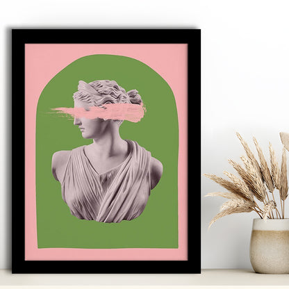 Ancient Aesthetic Statue Head Print Artemis Print Wall Art Green Wall Print, Framed Art Prints Wall Decor