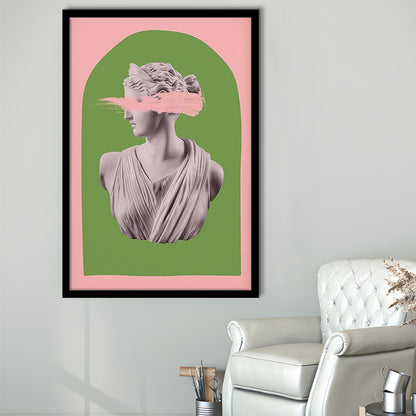Ancient Aesthetic Statue Head Print Artemis Print Wall Art Green Wall Print, Framed Art Prints Wall Decor