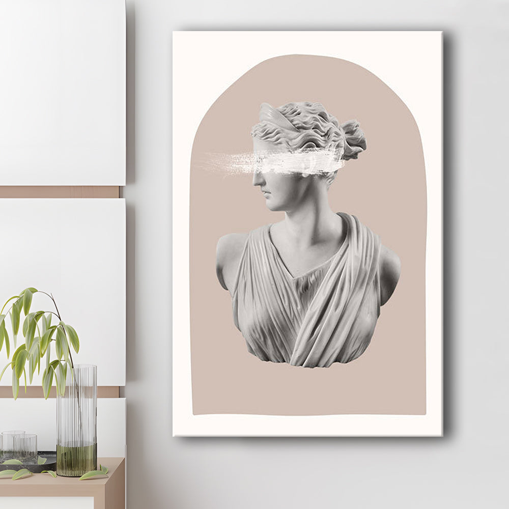 Ancient Aesthetic Statue Head Print Artemis Print Wall Art Neutral Wall Print, Canvas Prints Wall Art