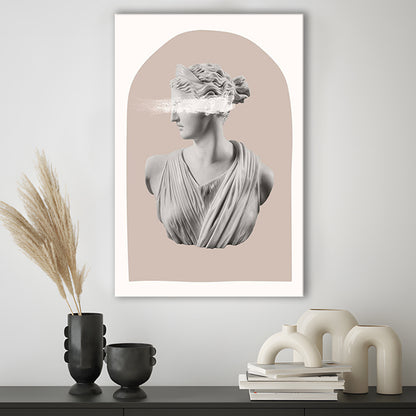 Ancient Aesthetic Statue Head Print Artemis Print Wall Art Neutral Wall Print, Canvas Prints Wall Art