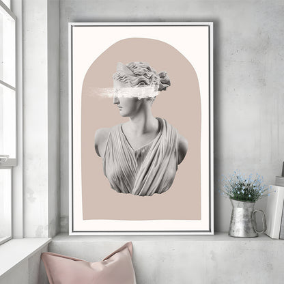 Ancient Aesthetic Statue Head Print Artemis Print Wall Art Neutral Wall Print, Framed Canvas Prints Wall Art