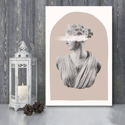 Ancient Aesthetic Statue Head Print Artemis Print Wall Art Neutral Wall Print, Canvas Prints Wall Art