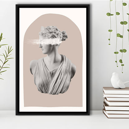 Ancient Aesthetic Statue Head Print Artemis Print Wall Art Neutral Wall Print, Framed Canvas Prints Wall Art