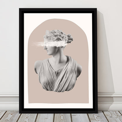 Ancient Aesthetic Statue Head Print Artemis Print Wall Art Neutral Wall Print, Framed Canvas Prints Wall Art