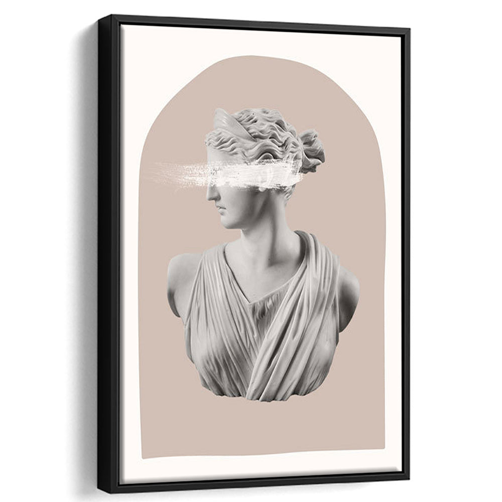 Ancient Aesthetic Statue Head Print Artemis Print Wall Art Neutral Wall Print, Framed Canvas Prints Wall Art