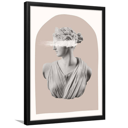 Ancient Aesthetic Statue Head Print Artemis Print Wall Art Neutral Wall Print, Framed Art Prints Wall Decor