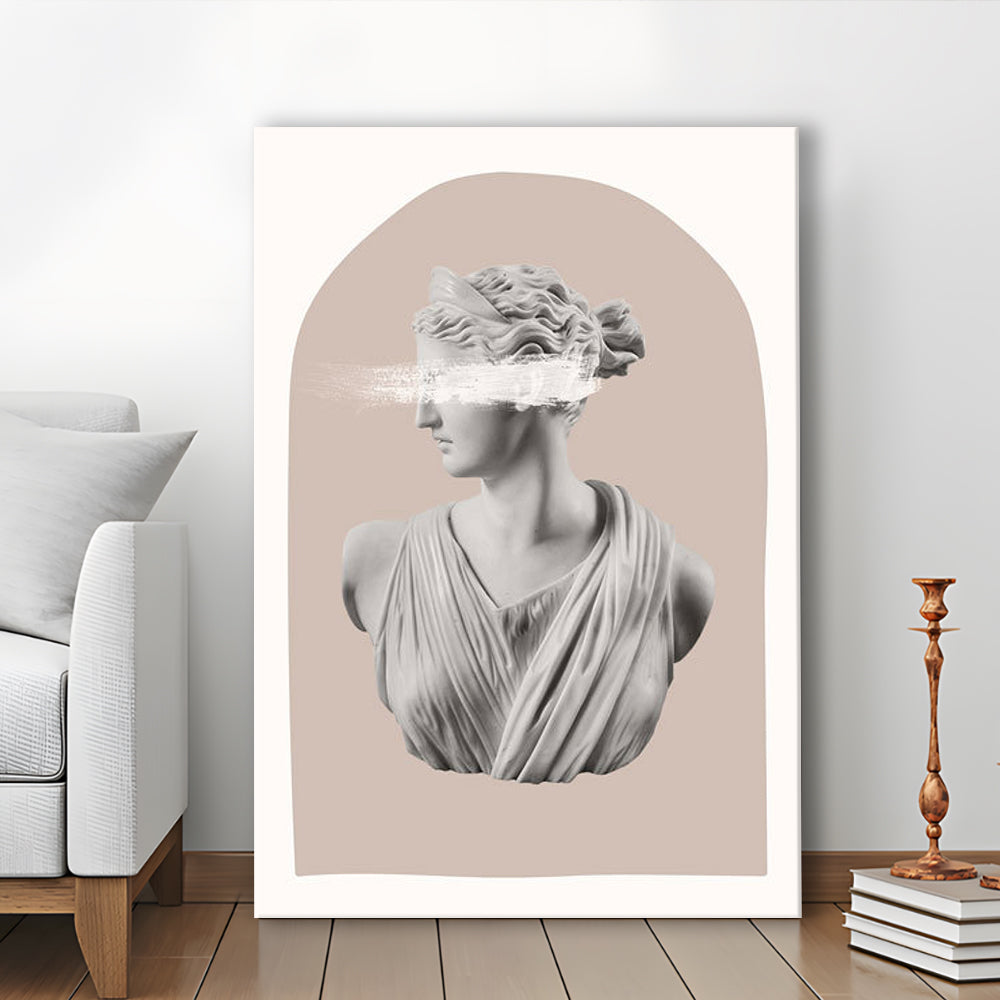 Ancient Aesthetic Statue Head Print Artemis Print Wall Art Neutral Wall Print, Canvas Prints Wall Art