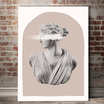 Ancient Aesthetic Statue Head Print Artemis Print Wall Art Neutral Wall Print, Canvas Prints Wall Art