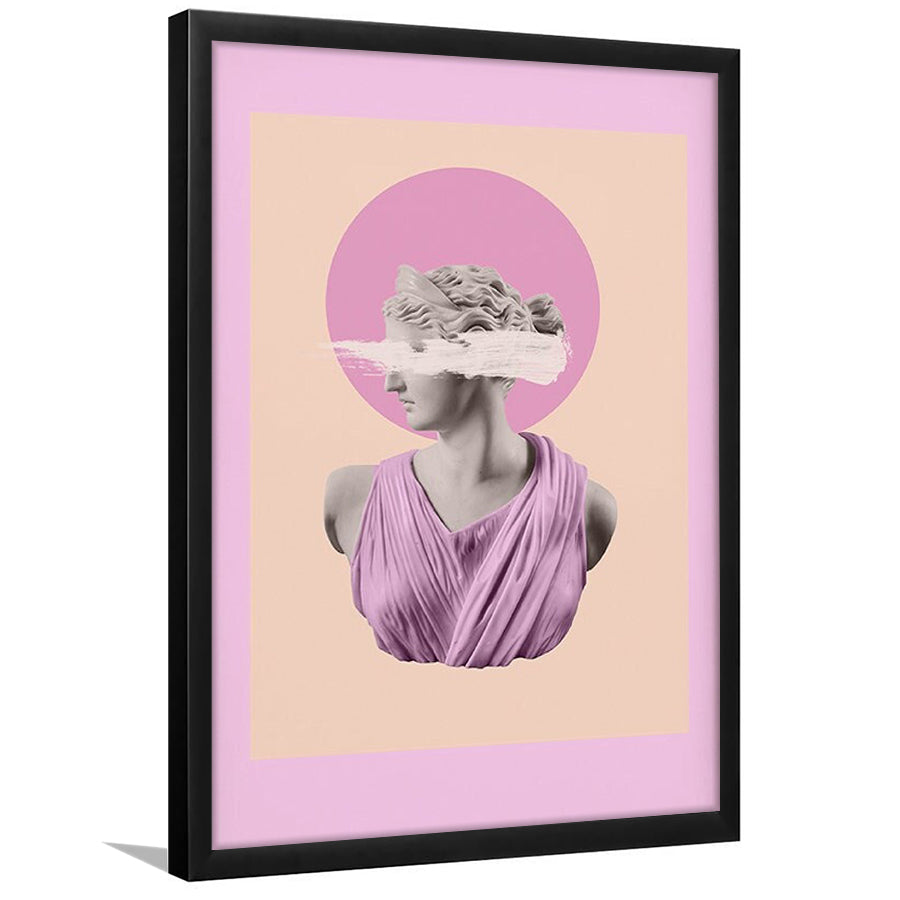 Ancient Aesthetic Statue Head Print Artemis Print Wall Art Pink Wall Print, Framed Art Prints Wall Decor