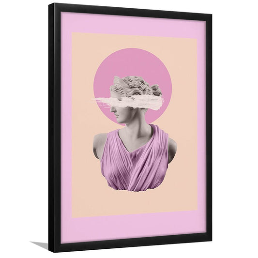 Ancient Aesthetic Statue Head Print Artemis Print Wall Art Pink Wall Print, Framed Art Prints Wall Decor