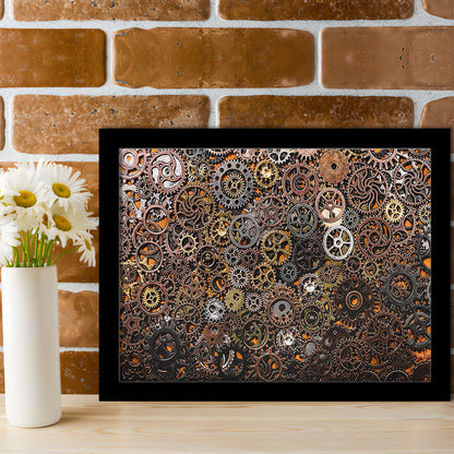 Ancient Mechanics Wall Art Set,Abstract Gears Framed Art Prints, Framed Art Print, Picture Framed