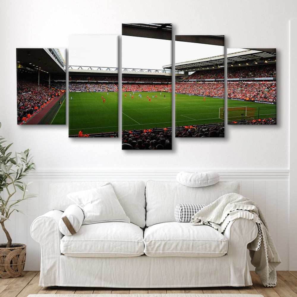 Anfield Football Stadium, Stadium Canvas, Sport Art, Gift for him, 5 Panel, Large Canvas, Canvas Print Wall Art