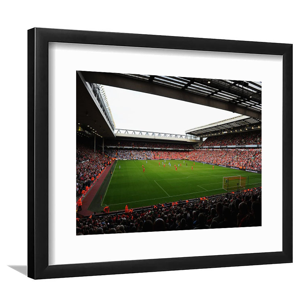 Anfield Football Stadium, Stadium Canvas, Sport Art, Gift for him, White Border Framed Art Print Wall Decor