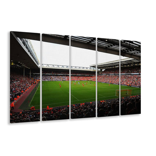 Anfield Football Stadium, Stadium Canvas, Sport Art, 5 Panel B, Extra Large Canvas, Canvas Print Wall Art