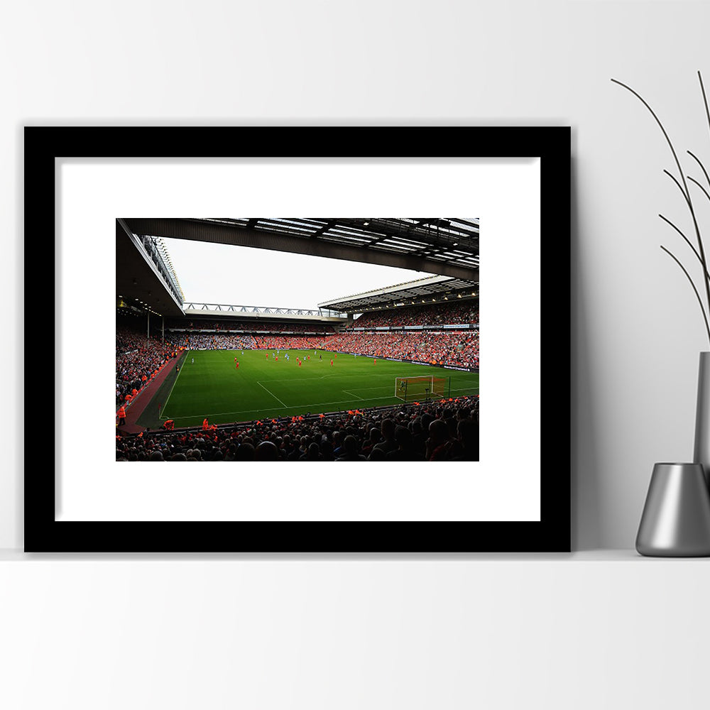 Anfield Football Stadium, Stadium Canvas, Sport Art, Gift for him, White Border Framed Art Print Wall Decor