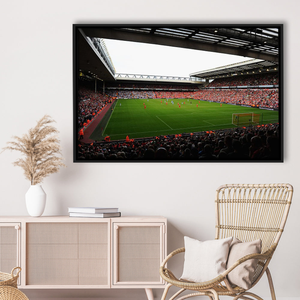Anfield Football Stadium, Stadium Canvas, Sport Art, Framed Canvas Print Wall Art, Floating Frame