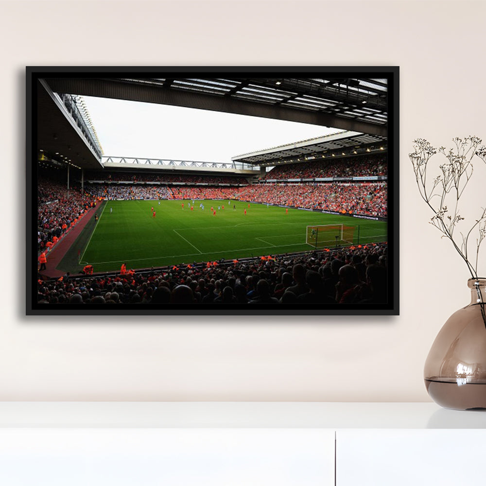 Anfield Football Stadium, Stadium Canvas, Sport Art, Framed Canvas Print Wall Art, Floating Frame