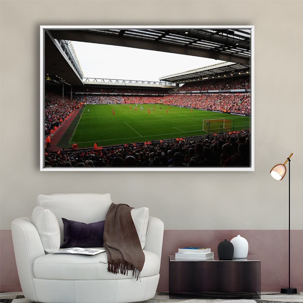Anfield Football Stadium, Stadium Canvas, Sport Art, Framed Canvas Print Wall Art, Floating Frame
