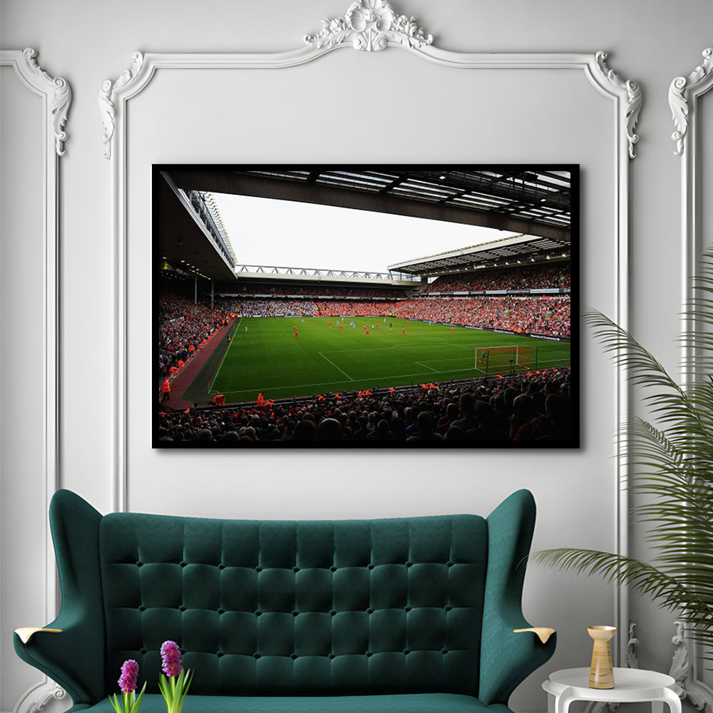 Anfield Football Stadium, Stadium Canvas, Sport Art, Gift for him, Framed Art Print Wall Decor, Picture Framed