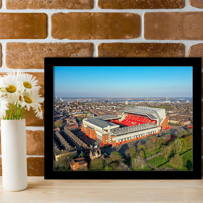 Anfield Liverpool Aerial View, Stadium Canvas, Sport Art, Gift for him, Framed Art Print Wall Decor, Picture Framed