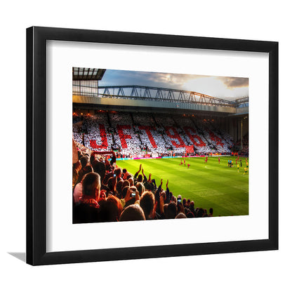 Anfield Road United Kingdom, Stadium Canvas, Sport Art, Gift for him, White Border Framed Art Print Wall Decor