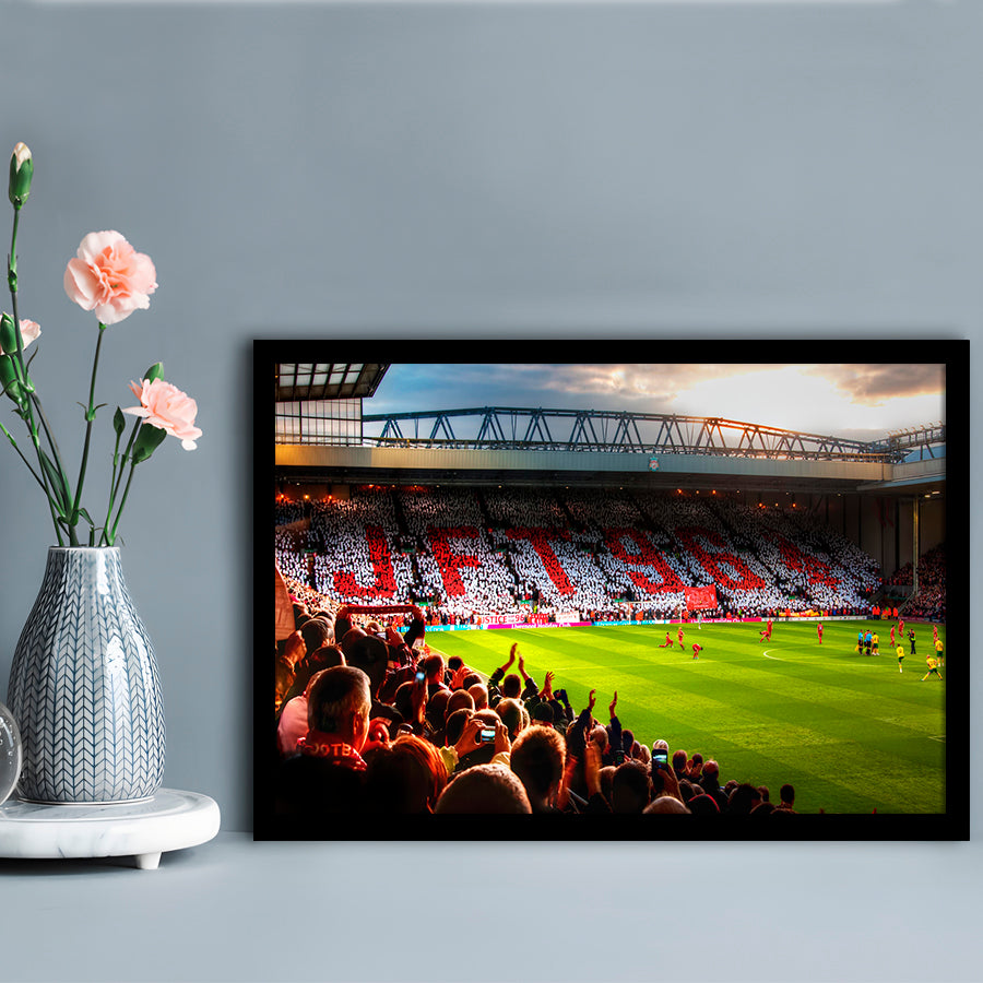 Anfield Road United Kingdom, Stadium Canvas, Sport Art, Gift for him, Framed Art Print Wall Decor, Picture Framed