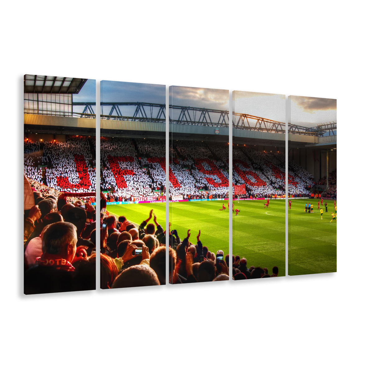Anfield Road United Kingdom, Stadium Canvas, Sport Art, 5 Panel B, Extra Large Canvas, Canvas Print Wall Art