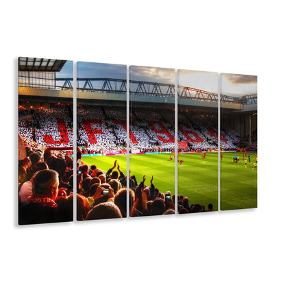 Anfield Road United Kingdom, Stadium Canvas, Sport Art, 5 Panel B, Extra Large Canvas, Canvas Print Wall Art