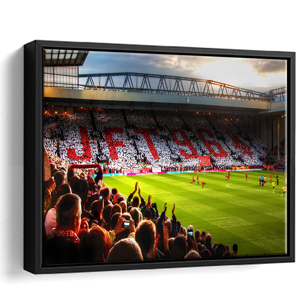 Anfield Road United Kingdom, Stadium Canvas, Sport Art, Framed Canvas Print Wall Art, Floating Frame