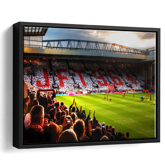 Anfield Road United Kingdom, Stadium Canvas, Sport Art, Framed Canvas Print Wall Art, Floating Frame