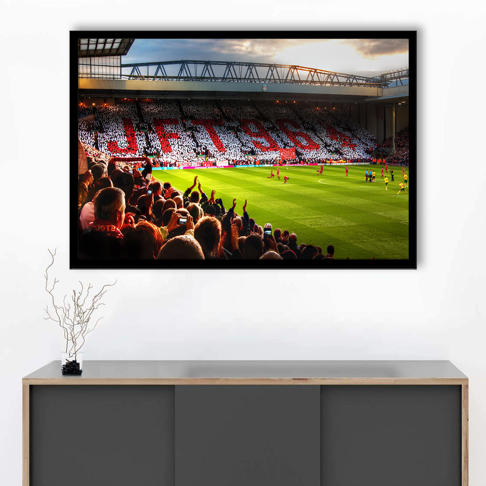 Anfield Road United Kingdom, Stadium Canvas, Sport Art, Gift for him, Framed Art Print Wall Decor, Picture Framed