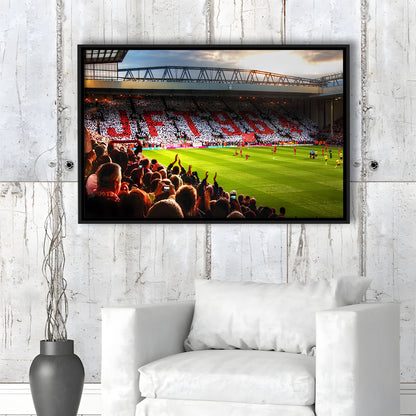 Anfield Road United Kingdom, Stadium Canvas, Sport Art, Framed Canvas Print Wall Art, Floating Frame