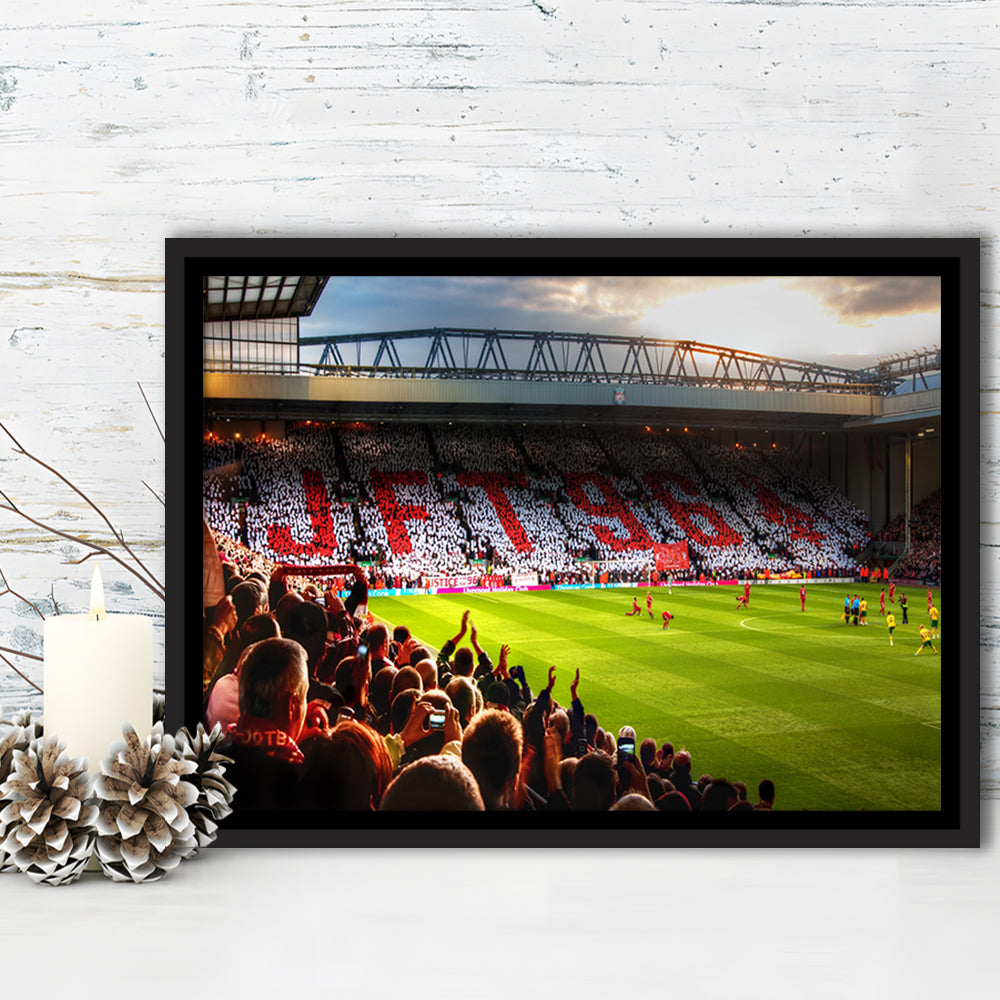 Anfield Road United Kingdom, Stadium Canvas, Sport Art, Framed Canvas Print Wall Art, Floating Frame