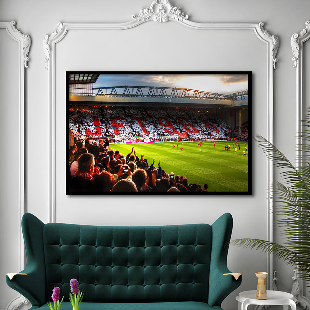 Anfield Road United Kingdom, Stadium Canvas, Sport Art, Gift for him, Framed Art Print Wall Decor, Picture Framed