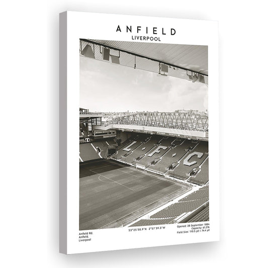 Anfield Stadium Black And White, Liverpool Stadium Football Wall Art, For Fans, Canvas Prints Wall Art, Man Cave Decor