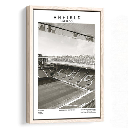 Anfield Stadium Black And White, Liverpool Stadium Football Wall Art, For Fans, Framed Canvas Prints Wall Art
