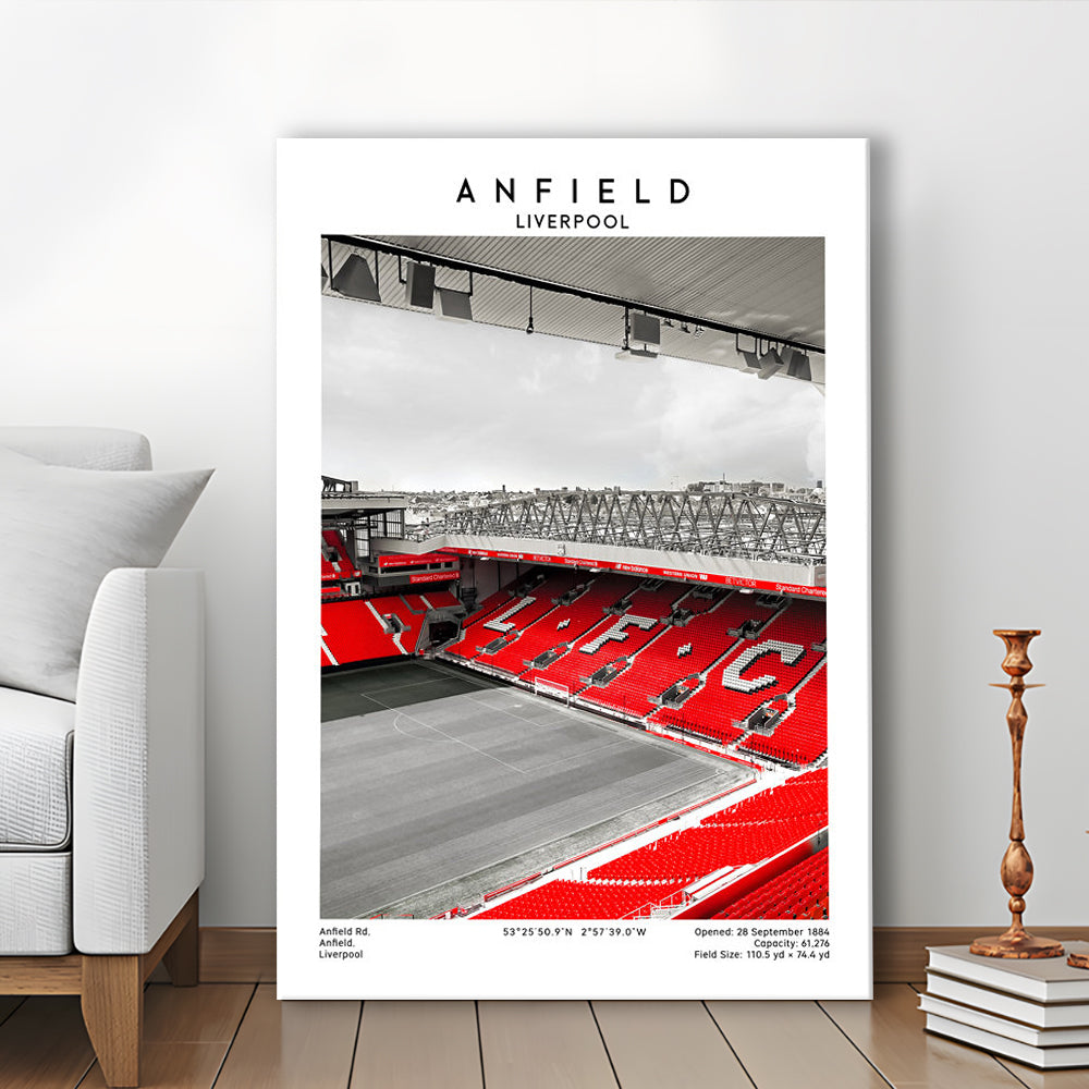 Anfield Stadium, Football Wall Art Print, Fan Gift, Art Print Gift, Sport Art Print, Canvas Prints Wall Art, Man Cave Decor