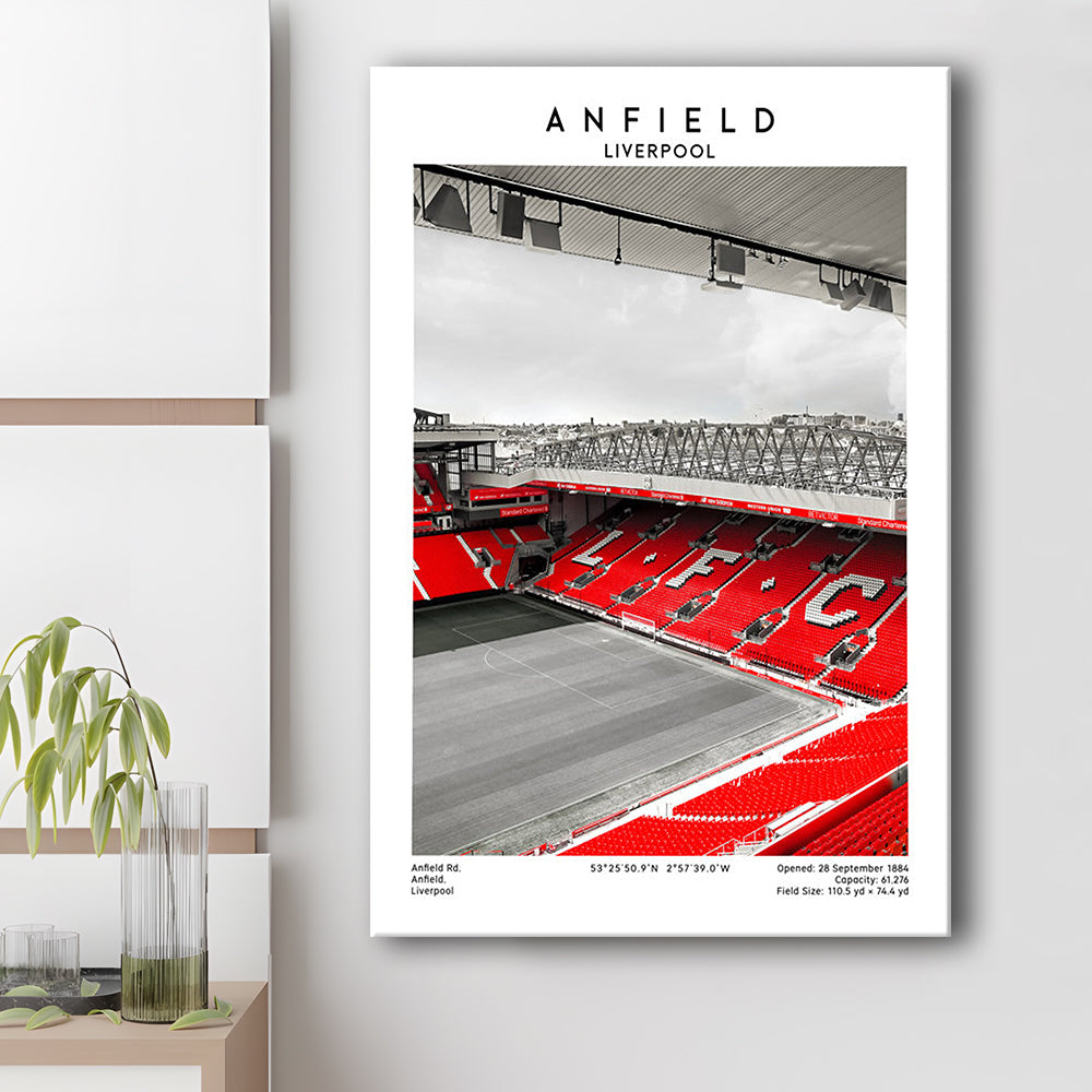 Anfield Stadium, Football Wall Art Print, Fan Gift, Art Print Gift, Sport Art Print, Canvas Prints Wall Art, Man Cave Decor