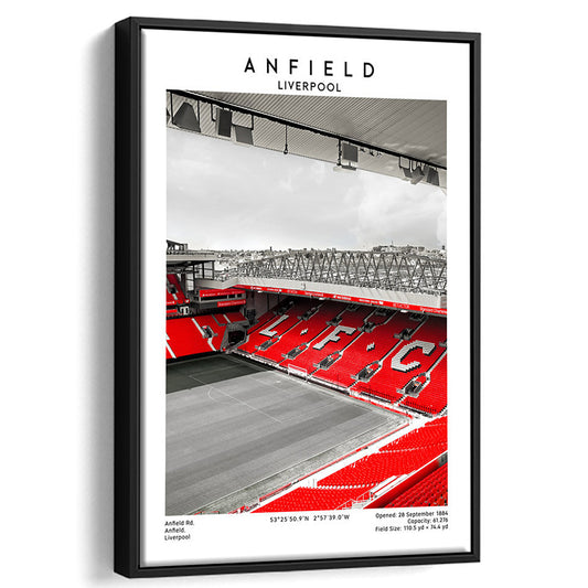 Anfield Stadium, Football Wall Art Print, Fan Gift, Art Print Gift, Sport Art Print, Framed Canvas Prints Wall Art