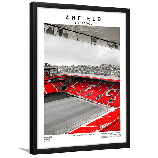 Anfield Stadium, Football Wall Art Print, Fan Gift, Art Print Gift, Sport Art Print, Framed Art Prints Wall Decor